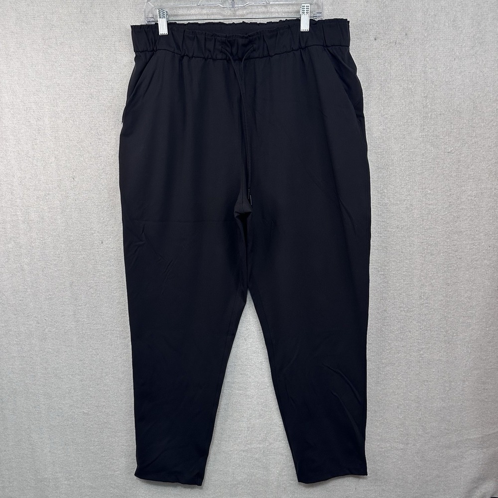 Lululemon Stretch High Rise Pants Black Women's Size 14 Drawstring Elastic Waist